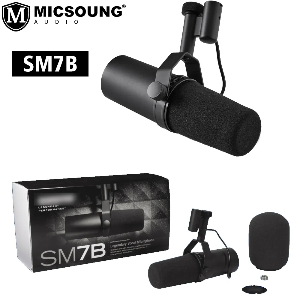 Micrófono dinámico Vocal profesional SM7B para grabación de estudio, transmisión de Podcasting con frecuencia de amplio rango