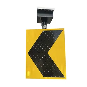 Rectangle Led Arrow Sign With Yellow Reflective Film And Solar Power Led Traffic Sign