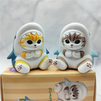 PM Grosir 5 Model Boneka Hewan Lucu Kartun Kucing Cos Udang Blind Box Figure Mofusand Kucing Cos Hiu Hadiah untuk KADO