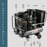 Compresseur d'air à vis industriel 5,5 kW 7,5 CV 220 V avec réservoir de 100 litres pour sablage et peinture murale extérieure