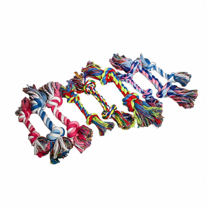 Eco-friendly corda colorata di cotone cane giocattolo da masticare durevole Pet interattivo corda da masticare giocattolo per la formazione di masticatori di intrattenimento - Product Image 1