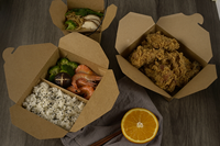 Lancement jetable boîte à emporter récipient alimentaire/boîte en papier kraft/boîte d'emballage