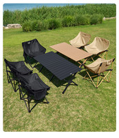 Table et chaise de camping en acier au carbone, table pliante portable pour pique-nique, camping, fête en plein air