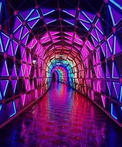 Sci-fi cảm giác DMX RGB màu sắc thay đổi hiệu ứng đèn giáng sinh Đường hầm có thể điều khiển ngoài trời kỳ nghỉ chiếu sáng cho công viên đường phố Mall