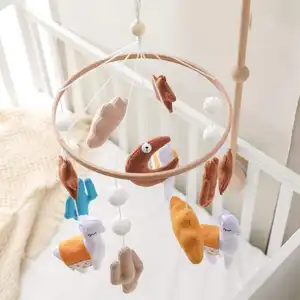 Buatan tangan alpaca bayi ponsel boks bayi gantung ponsel kaktus pelangi gantungan mainan musik dekorasi kamar anak