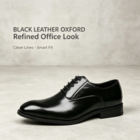 Mikrofaser Herren Oxford Schuhe mit Schnürung und Gummisohle, Komfortable Büro-Geschäfts-Formelle Anzugschuhe für den Täglichen Arbeitsalltag