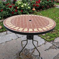 Table de salle à manger extérieure moderne en acier inoxydable de luxe, durable, résistante aux UV et à l'eau, pour cour, hôtel, villa, jardin