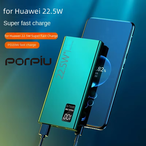 PORPIU Cargador portátil 10000mAh Banco de energía con 4 cables de carga Carga rápida Pantalla digital Material de PVC 20W Potencia de salida - Product Image 4
