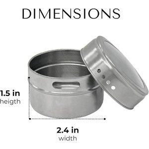 6-Piece Stainless Steel Magnetic Spice Canister Set Shaker Lid Kitchen Organization Tray Salt Pepper Sugar Other <strong>Herbs</strong> <strong>Box</strong> - Product Image 6