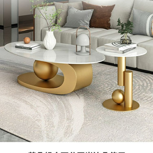 <span class=keywords><strong>Tavolino</strong></span> <span class=keywords><strong>da</strong></span> Caffè di Lusso Accessibile dal Design Ovale Semplice e Popolare <span class=keywords><strong>con</strong></span> Piano in <span class=keywords><strong>Vetro</strong></span> per Soggiorno, Piccolo Appartamento, Agriturismo, Noleggio - Product Image 3