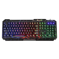 Ensemble clavier et souris de jeu filaire USB SHIPADOO D620, rétroéclairage 3 couleurs, 1600 DPI, design ergonomique, touches multimédias, PC 1