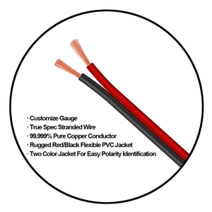 Dây Cáp Loa Siêu Trầm Xe Hơi Bằng Đồng Nguyên Chất Màu Đỏ Đen 12 Thước - Product Image 2