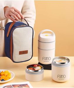Stainless Steel Food <strong>Storage</strong> <strong>Box</strong> 2 Tier Airtight Snack <strong>Box</strong> with <strong>Lid</strong> Leakproof Metal Food Container Lunch <strong>Box</strong> - Product Image 4