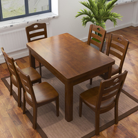Ensemble de table et de chaises de salle à manger en bois massif moderne et simple pour 4 à 6 personnes, petit modèle rectangulaire, meubles pour la maison - pour les hôtels