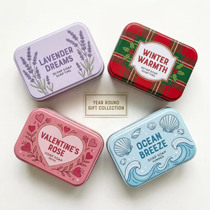 Caja de hojalata rectangular personalizada al por mayor para chocolate, embalaje metálico reciclable con bisagra para dulces, mentas, té y artesanías - Product Image 6