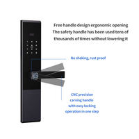 Juego de cerradura de puerta inteligente Aiendi con control de miniprograma de desbloqueo de reconocimiento para 50 usuarios Conectividad WiFi compartida de llave temporal