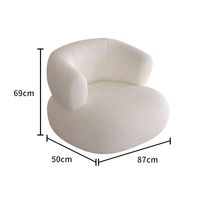 Sofá Curvo de Esquina de Tres Plazas de Lujo Minimalista para Sala de Estar de Boucle Blanco en Oferta