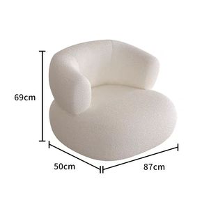 Sofá Minimalista de Lujo para Sala de Estar, Juego de Sofás de Tres Plazas, Color Blanco, Sofá Curvo de Esquina con Tapizado Bouclé - Product Image 5
