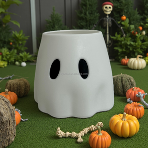 Halloween Custom Flower Pot Eco-friendly Novel <b>Plastic</b> <b>Planter</b> Halloween's Eve Creative Ghost Storage Bucket - Product Image 4