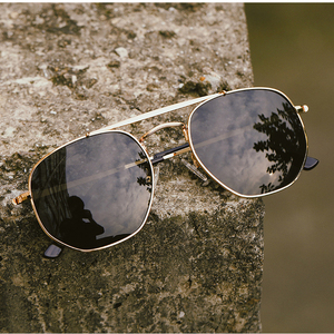 Sunway Eyewear Customization Custom Logo Fashion New Sun Glasses Metal Polygon Polarized Mens Sunglasses - Product Image 1