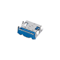 100pcs USB Type-C 암 커넥터 6P/16P 4 고정 핀 SMD 고전류 고속 충전 소켓 PCB 충전 포트용 USB 커넥터