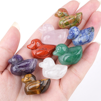 Nouvel Ornement en Pierre Sculptée en Forme de Canard de 25 MM, Breloques en Améthyste, Pierre Précieuse en Cristal, Cadeau Personnalisé pour Fête, Vacances, Décoration de Bureau, Idéal pour Offrir à un Ami