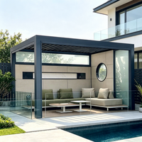 Pergola en aluminium robuste pour extérieur, anti-corrosion, design moderne, écologique, pour balcon, patio, jardin, cour, terrasse, personnalisable