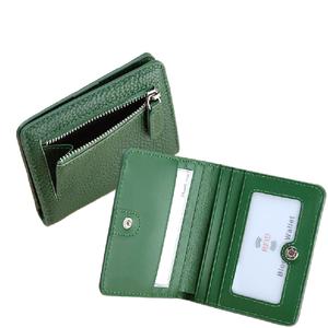 Customs Logo Men Genuine Leather Vintage Waterproof <b>Small</b> <b>Wallet</b> RFID Anti-theft Short Card Coin <b>Wallet</b> - Product Image 1