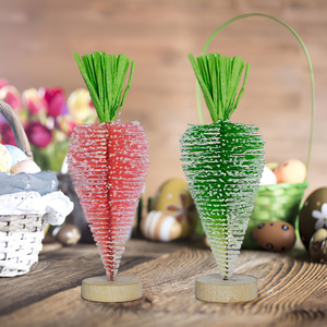 Decoraciones de Pascua de simulación de rábano monocromático miniatura, zanahorias artificiales, regalos para niños, accesorios para fiestas de Pascua - Product Image 1