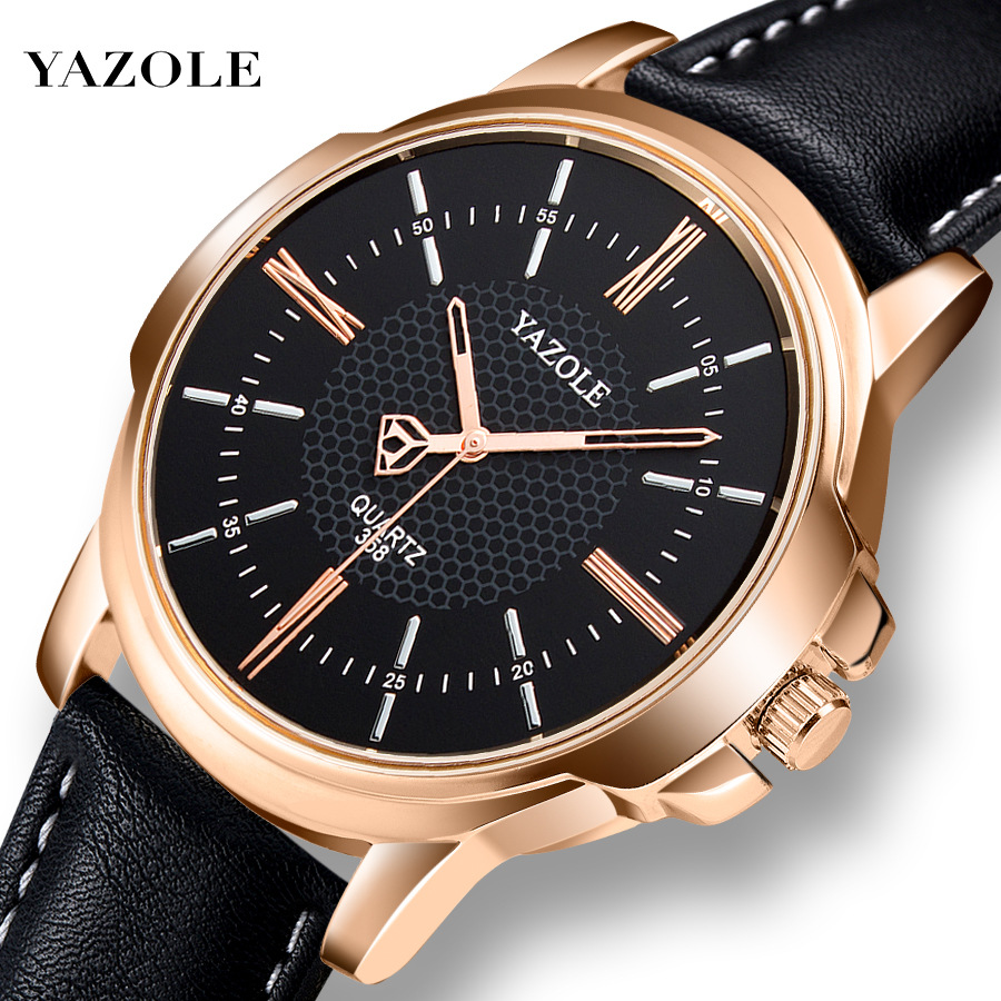 YAZOLE 358 ローズゴールド腕時計 メンズ トップブランド 高級 有名