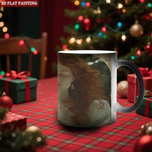 Mug à sublimation thermosensible noir givré 11oz en céramique, tasse vierge DIY - Product Image 1