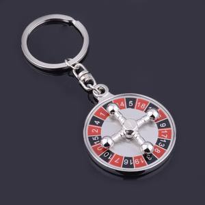 Gantungan kunci Roulette Rusia, gantungan kunci logam alat peraga berputar kreatif modis - Product Image 6