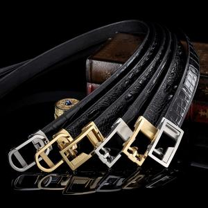 Cinturón de Cuero de Cocodrilo 100% Genuino de Alta Calidad para Hombre, Duradero, de 3.5CM, Cinturones de Marca para Hombre - Product Image 2