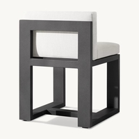 Offre Spéciale : Ensemble de Salle à Manger Extérieure Moderne en Aluminium pour Villa et Parc, Tissu Imperméable, Couleur Personnalisable