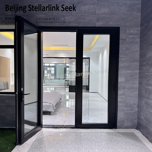 <span class=keywords><strong>Porte</strong></span> double d'entrée française en aluminium thermolaqué, à haute efficacité énergétique, pour villa, balcon, patio, terrasse, directement de l'usine - Product Image 5