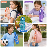 Bouteille d'eau personnalisée pour enfants 600 ml, 3000 pièces MOQ, logo OEM, couleur, matériau, emballage, bouteille PC sans BPA pour projets de marques de détail