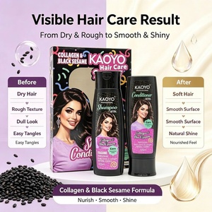 Set Capilar de Colágeno y Sésamo Negro, Champú Nutritivo Profundo <span class=keywords><strong>para</strong></span> el Cabello, Antiencrespamiento, Brillo Intenso, <span class=keywords><strong>para</strong></span> Salón de Belleza, Reventa en Supermercados - Product Image 2