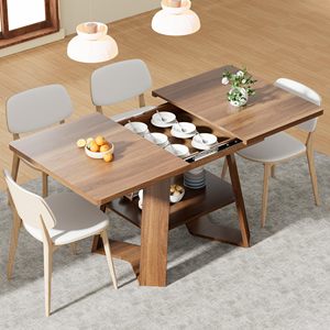 Table à manger extensible en bois SENYU, rectangulaire, 4 places, design scandinave, meubles pour la maison - Product Image 1