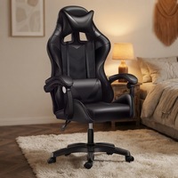 Chaise de jeu ergonomique moderne avec rotation et hauteur réglables, chaise de jeu exécutive en cuir, chaise de bureau
