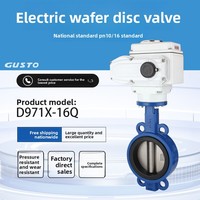 Katup Kupu-Kupu Flens Ganda Elektrik D971X-16Q Segel Lunak Karet Tahan Aus Baja Tahan Karat Anti Ledakan DN100