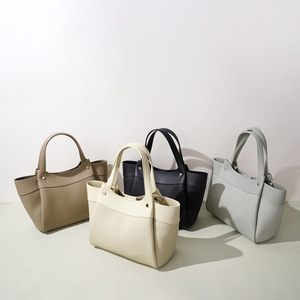 Nouveau Sac Fourre-tout Commuter Grande Capacité Printemps 2026, Double Sangle, Fermeture Éclair, Couleur Unie Simple, Style Rétro - Product Image 2