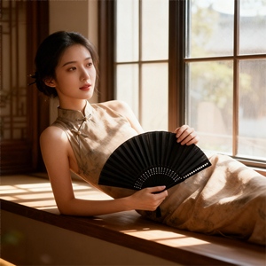 Éventail pliant en bambou de style chinois, imprimé sur mesure, portable, vente en gros d'usine, pour mariage, fête, festival, usage décoratif - Product Image 2