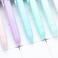 Dessin animé 6 couleurs en plastique stylo à bille étudiant mignon Journal marqueur multi-fonctionnel rétractable Gel stylos en gros