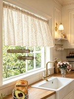 Voilage Moderne French Moon Branch Shadow 100% Polyester à Motif Floral Translucide Léger Toutes Saisons pour Fenêtre de Baie de Cuisine