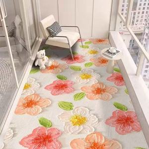 Alfombra de PVC Estilo Pintura al Óleo, Impermeable, Antideslizante, Rectangular, para Sala de Estar, Balcón, Cobertura Total, Lavable, para Niños - Product Image 2