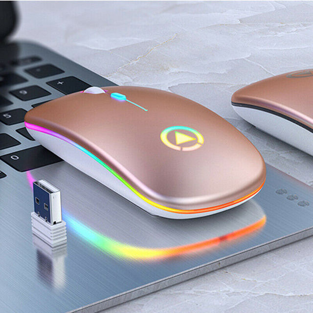 A2 Mini Wireless 2.4GHz Optical Mouse USB Rechargeable LED Backlit DPI 1000 Ergonomic for PC Laptop in Stock