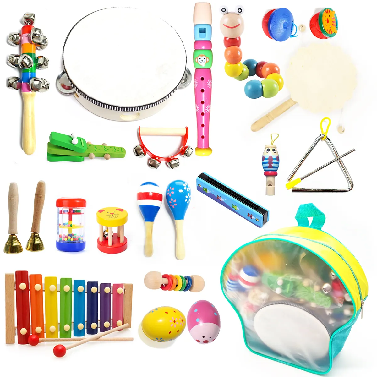 2024 Neues Design Kinder musikpädagogisches Spielzeug lustige Vorschulpädagogische Entwicklung hölzernes Kinderspielzeug-Satz Geschenke Baby