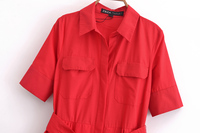 Robe chemise longue décontractée d'été pour femme, 12 couleurs, col rabattu, boutonnée, manches courtes, avec ceinture