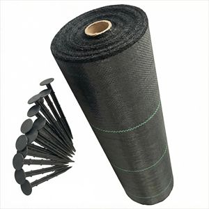 יריעת כיסוי קרקע מפוליפרופילן שחורה, מחסום עשבים עם הגנה מפני קרינת UV, כיסוי קרקע חקלאי לגידולי עצים - Product Image 1