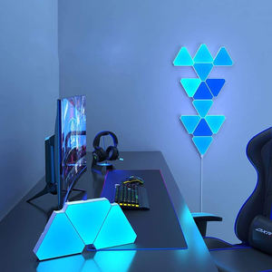 Panel de Luces LED RGB Inteligente Banqcn, Diseño Triangular Blanco Moderno, Conexión DIY, con Aplicación y Control Remoto para ESports y Sincronización Musical - Product Image 1